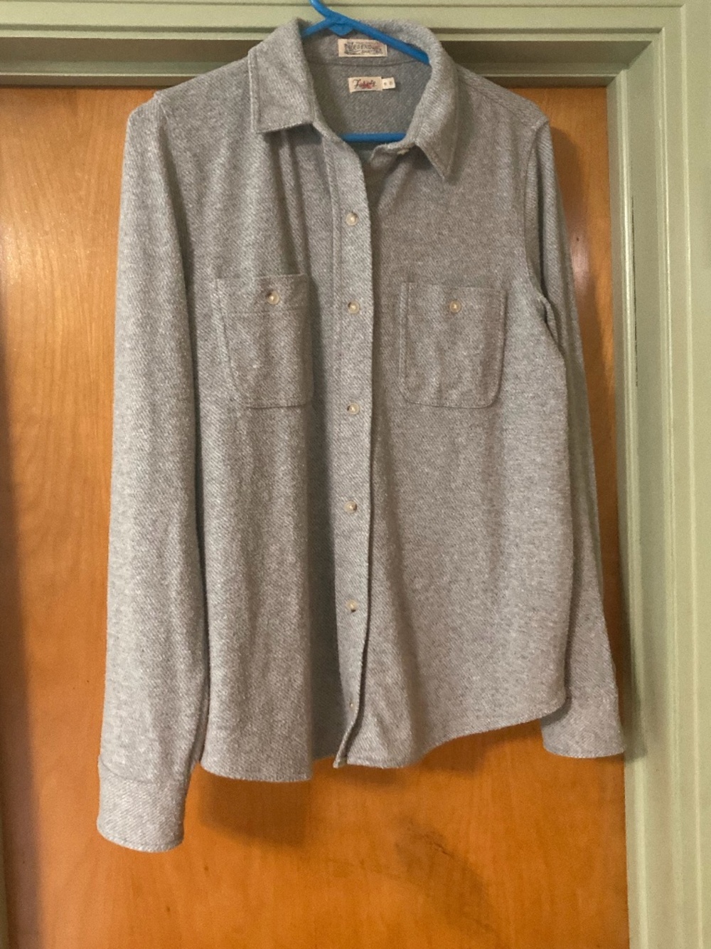 Women's Faherty Legend Sweater Classic Shirt Fossil Grey Twill Medium